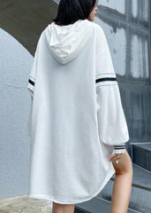 Loose hooded fall outfit Work Outfits white print Dress AT-LTP200909