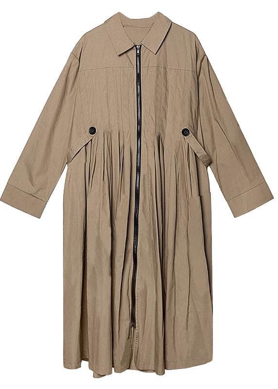 Loose lapel Cinched fine coats women black baggy coat AT-TCT200909