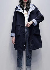 Loose navy Plus Size outfit pattern hooded Letter outwears TCT201207