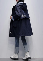 Loose navy Plus Size outfit pattern hooded Letter outwears TCT201207