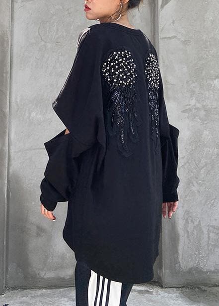 Loose o neck Hole fall clothes For Women Inspiration black shirts AT-LTP201022