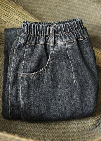 Loose retro washed white casual stitching denim cropped pants LPTS200822