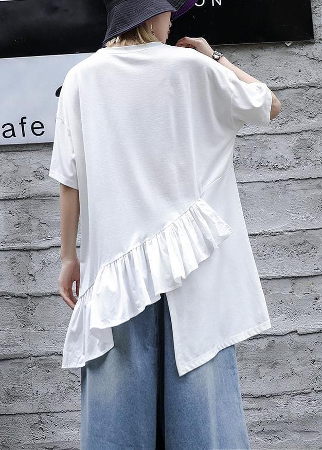 Loose white cotton shirts women half sleeve daily summer tops AT-HTP190411