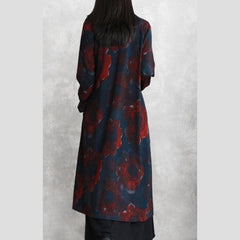 Luxury print cotton blended Coat oversize pockets outwear Fashion long sleeve baggy trench coat TCT1809912