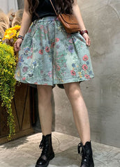 Modern Dark Blue fashion Print denim shorts Summer NZ-LPTS220105