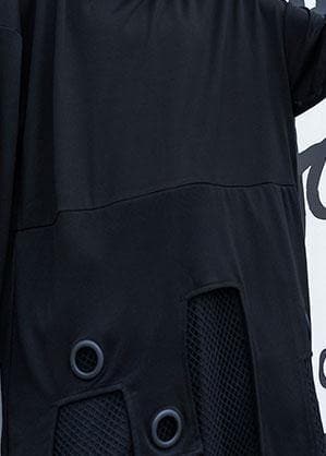 Modern black cotton clothes Women asymmetric patchwork tulle fall Dresses AT-LTP190923