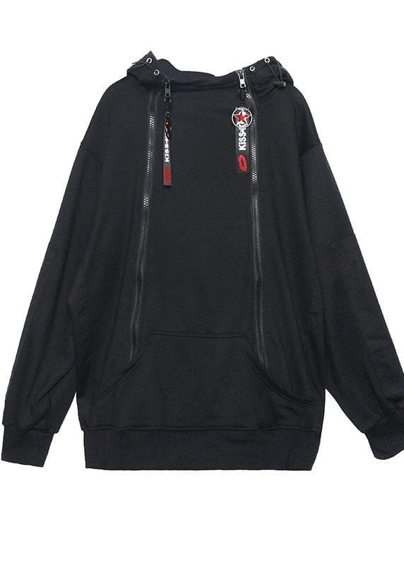 Modern black cotton clothes zippered short hooded shirts AT-LTP191023