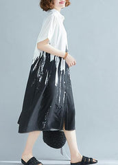 Modern lapel Cotton clothes For Women Work Outfits white Dress SDL200325