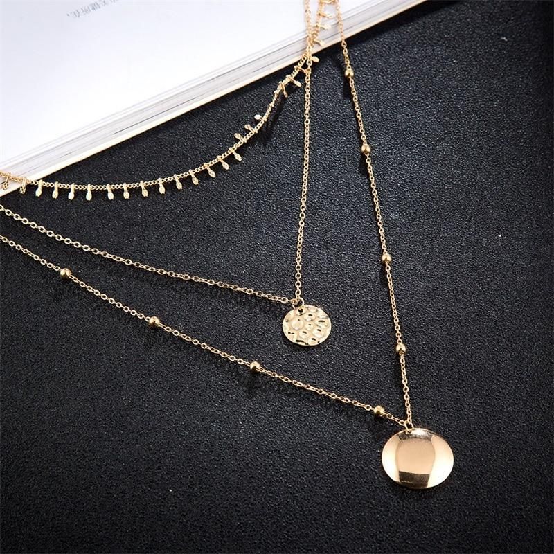 Multilayer Necklaces Charm Jewelry Golden Color Fashion YBS0424 Touchy Style
