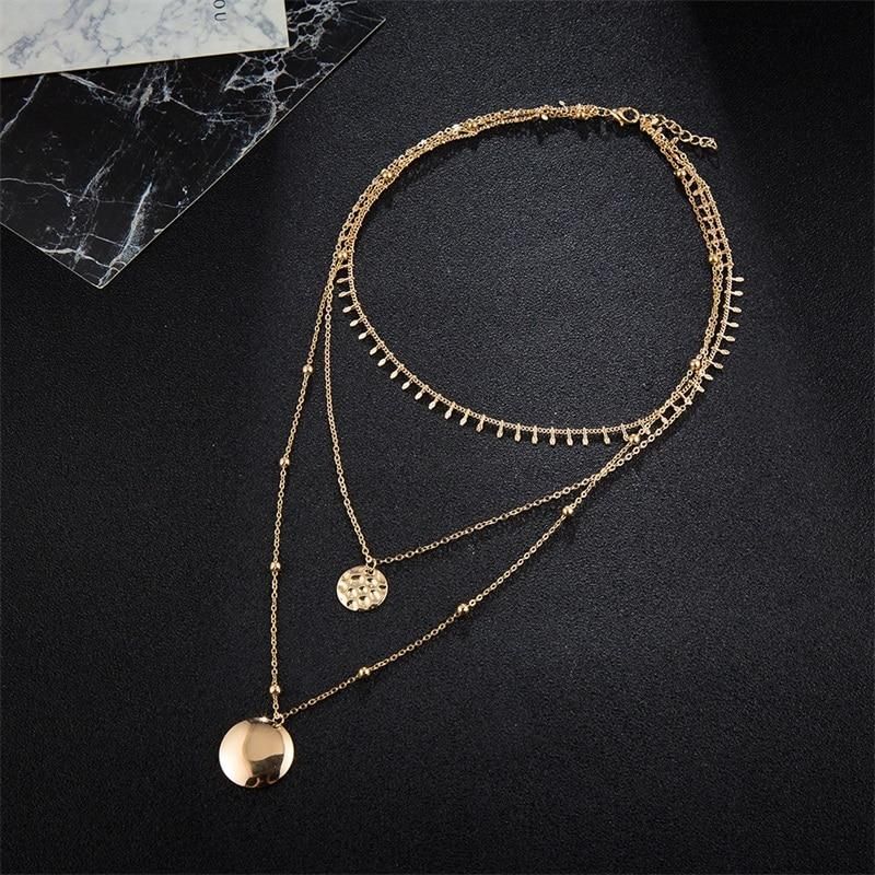 Multilayer Necklaces Charm Jewelry Golden Color Fashion YBS0424 Touchy Style