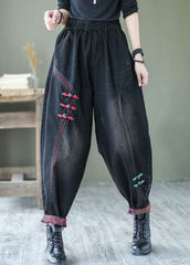 Natural Black Button denim harem Pants Spring NZ-LPTS220105