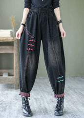 Natural Black Button denim harem Pants Spring NZ-LPTS220105