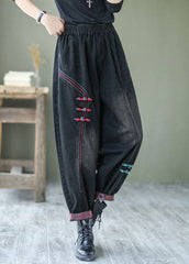 Natural Black Button denim harem Pants Spring NZ-LPTS220105