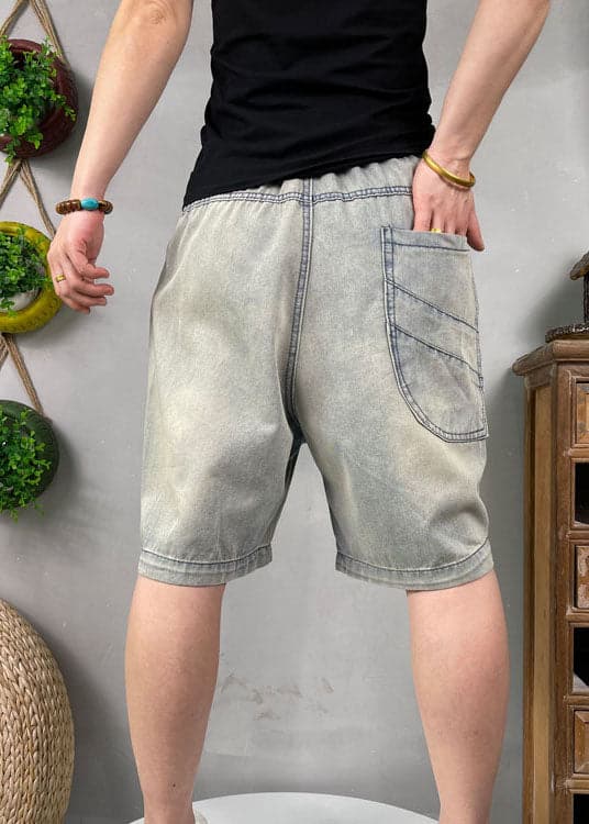 Natural Blue Embroideried denim shorts Summer NZ-LPTS220105