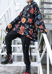 Natural hooded cotton clothes For Women Photography black prints shirts fall AT-LTP190923