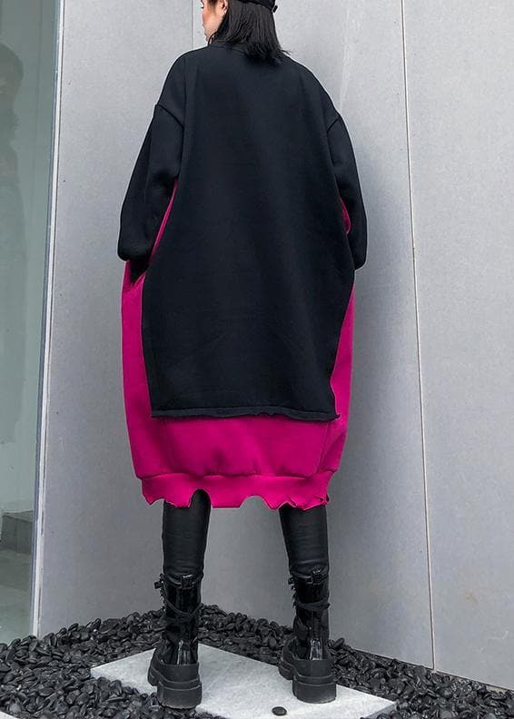 Natural patchwork cotton winter Tunic Fashion Ideas black Cartoon print Dresses AT-FDM191101