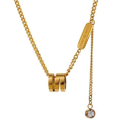 Necklace Charm Jewelry Stainless Steel Collar Metal Geometric Pendant Cubic Zirconia 2021 Touchy Style