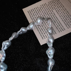 Necklace Charm Jewelry Vintage Blue Crystal Pearl Touchy Style
