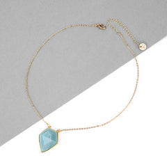 Necklaces Charm Jewelry NKS201 Blue Geometric Crystal Pendant Touchy Style