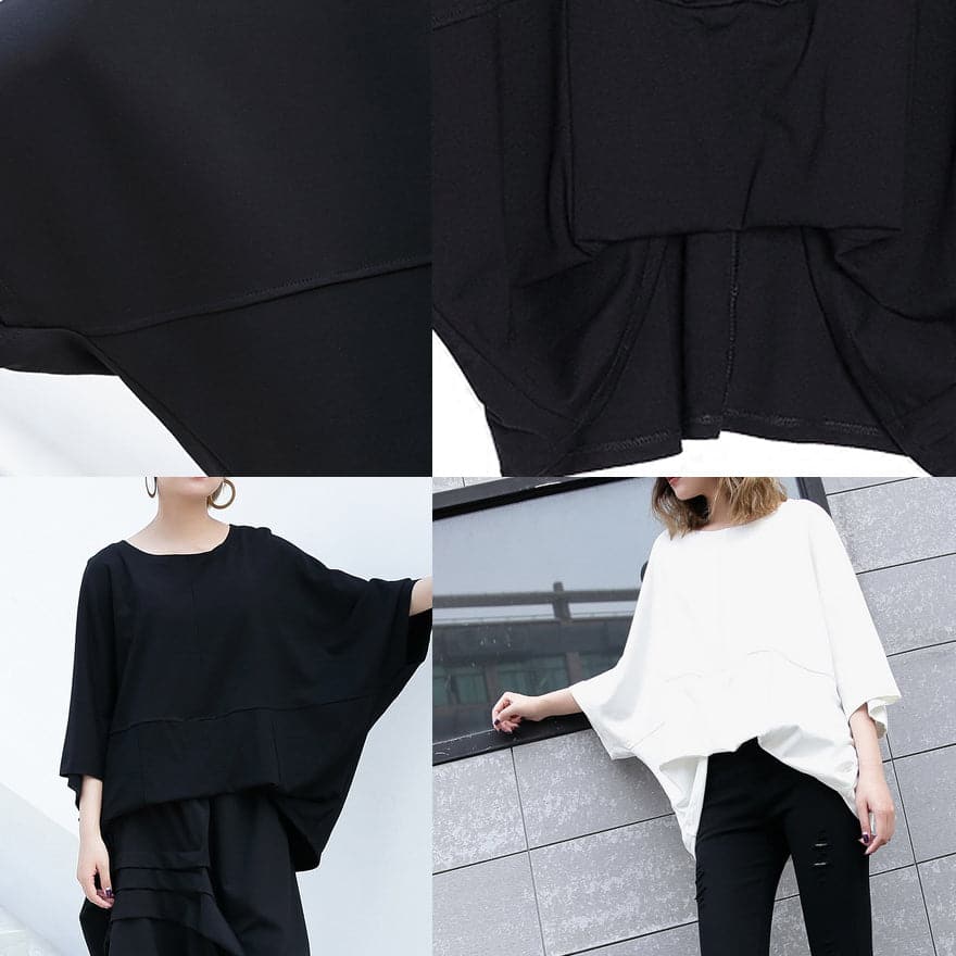 New black cotton Vest casual cotton t shirts women batwing sleeve loose waist brief t shirt AT-STP180417