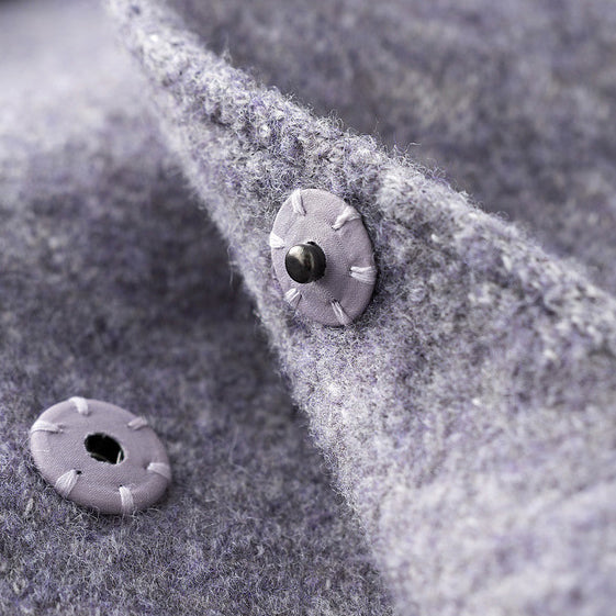 New light purple woolen outwear trendy plus size tei waist long coats pockets coats TCT181116