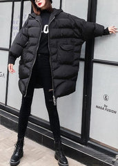 New plus size clothing snow jackets big pockets coats black hooded zippered winter outwear AT-DJK191203