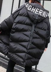 New plus size clothing snow jackets big pockets coats black hooded zippered winter outwear AT-DJK191203