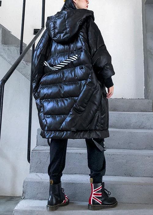 New trendy plus size winter jacket loose hooded winter coats black thick pockets coat AT-DJK191203