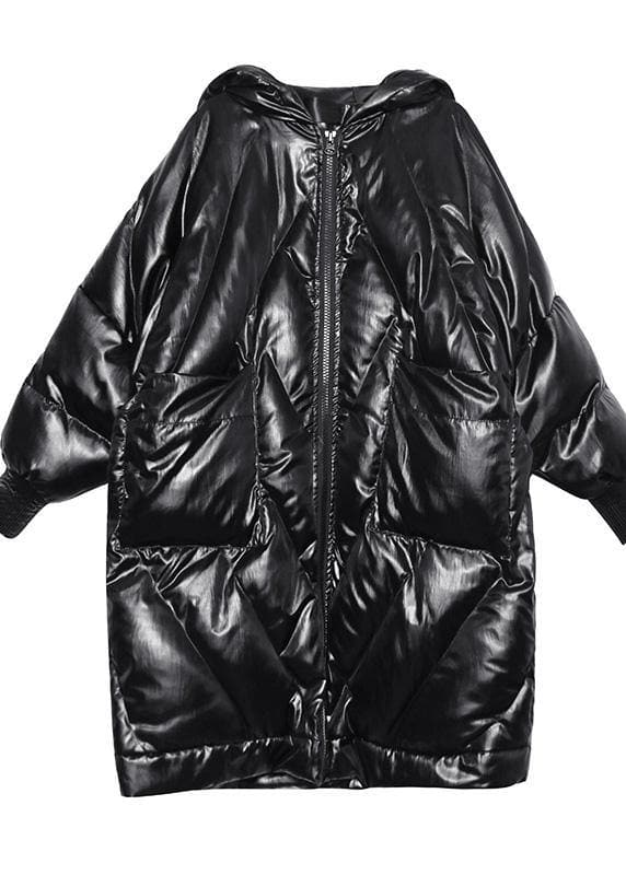 New trendy plus size winter jacket loose hooded winter coats black thick pockets coat AT-DJK191203