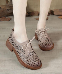 Nude Flat Shoes For Women Genuine Leather Boutique Cross Strap Flat Shoes XZ-PDX210728