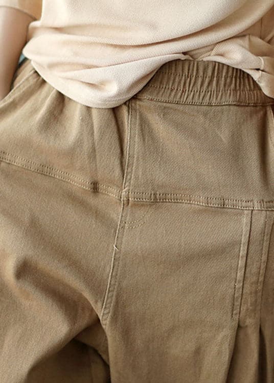 Organic Khaki Loose Pockets Harem Fall Pants GK-LPTS211019
