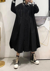 Organic black Fashion coats women blouses Fabrics side open fall coats AT-TCT190923