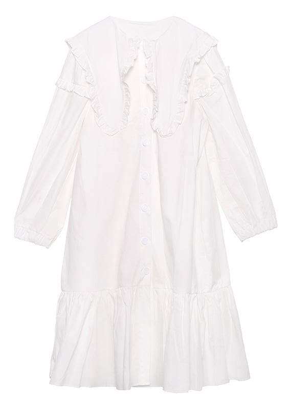 Organic black cotton clothes shirt Art ruffles Dress AT-FDM200120