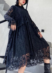 Organic lace Ruffles quilting clothes Photography black Dresses AT-FDL200909