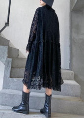 Organic lace Ruffles quilting clothes Photography black Dresses AT-FDL200909