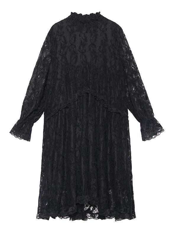 Organic lace Ruffles quilting clothes Photography black Dresses AT-FDL200909