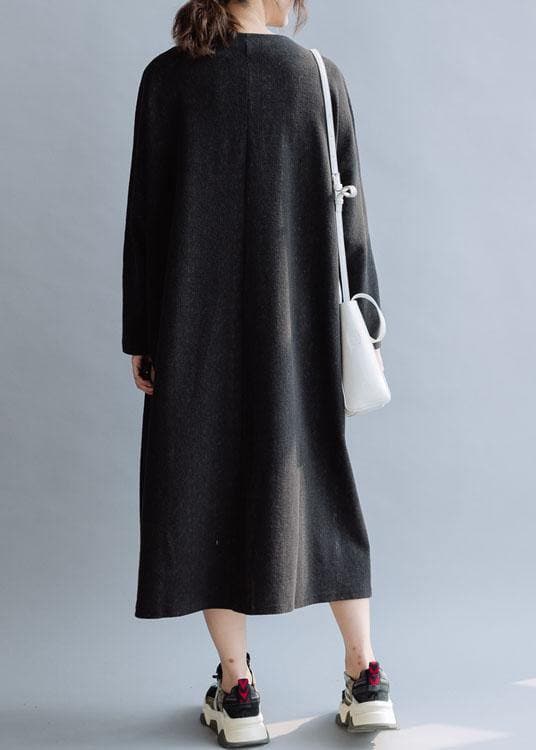 Organic v neck cotton dresses Fashion Ideas black Dresses fall FDL191011