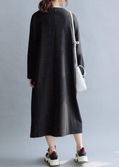 Organic v neck cotton dresses Fashion Ideas black Dresses fall FDL191011