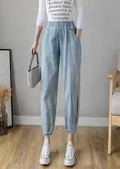 Organic Spring Casual Pants Slim Denim Blue Fashion Ideas Elastic Waist Pants LPTS200613