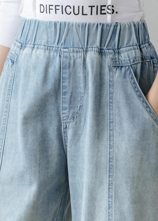 Organic Spring Casual Pants Slim Denim Blue Fashion Ideas Elastic Waist Pants LPTS200613
