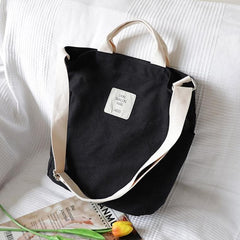 Oversized Beautiful Casual Patchwork Large black Canvas Shoulder Bag BGS200801
