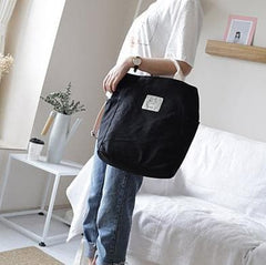 Oversized Beautiful Casual Patchwork Large black Canvas Shoulder Bag BGS200801
