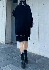 Oversized black Letter knit tops v neck fall fashion sweaters AT-NTP201014