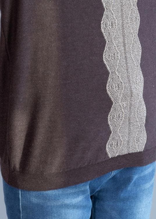 Oversized black knit sweat tops fall fashion high neck knitted t shirt NTP201026