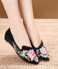 Purple Red Flats Velour Fabric Unique Embroideried Pointed Toe Flat Shoes BX-XZ-PDX20220401