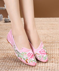 Purple Red Flats Velour Fabric Unique Embroideried Pointed Toe Flat Shoes BX-XZ-PDX20220401