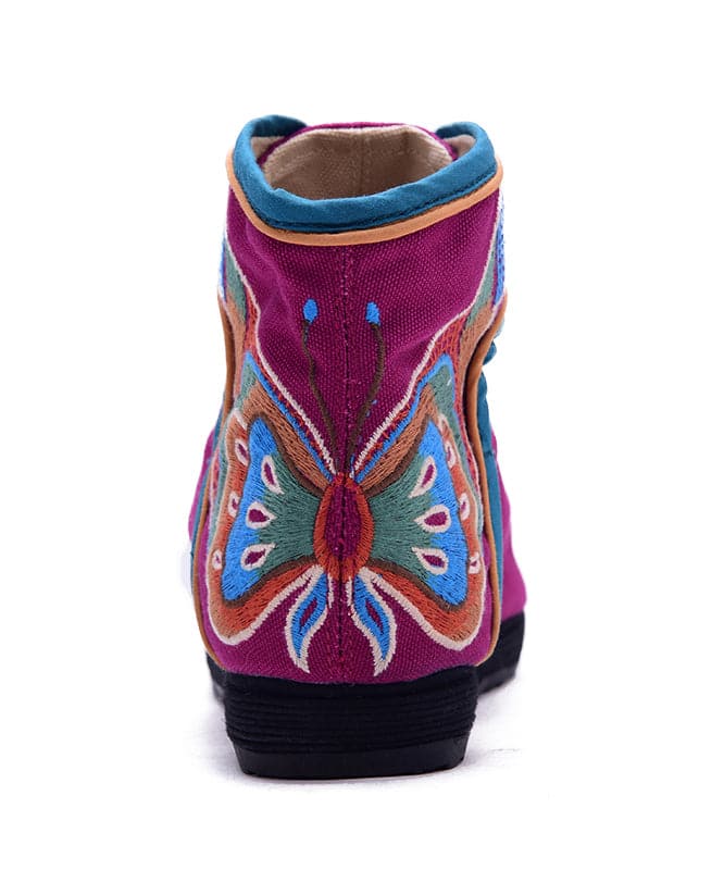 Retro Buckle Strap Flat Shoes Pink Cotton Fabric Embroideried Splicing Flats BX-PDX220407