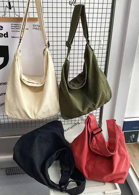 Retro Green Solid Canvas Satchel Handbag BGS211231