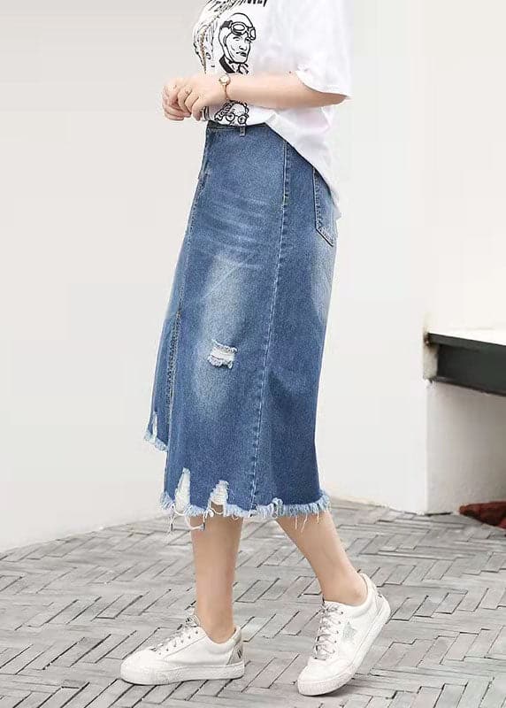Retro Casual Large Elastic Waist 2021 Spring New Denim Skirt SKTS210305