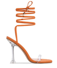 Sexy Leopard Print Lace Up Clear Stiletto Heels Peep Toe Sandals For Women GW-GGX22061501